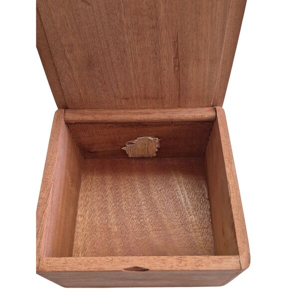 Wooden Storage Box Hinged Lid Keepsakes Jewelry Trinkets - Picture 7 of 8